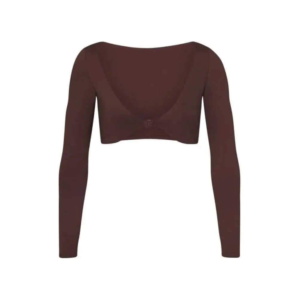 SKIMS Women's Cocoa Signature Swim Long Sleeve Shrug Size 3X